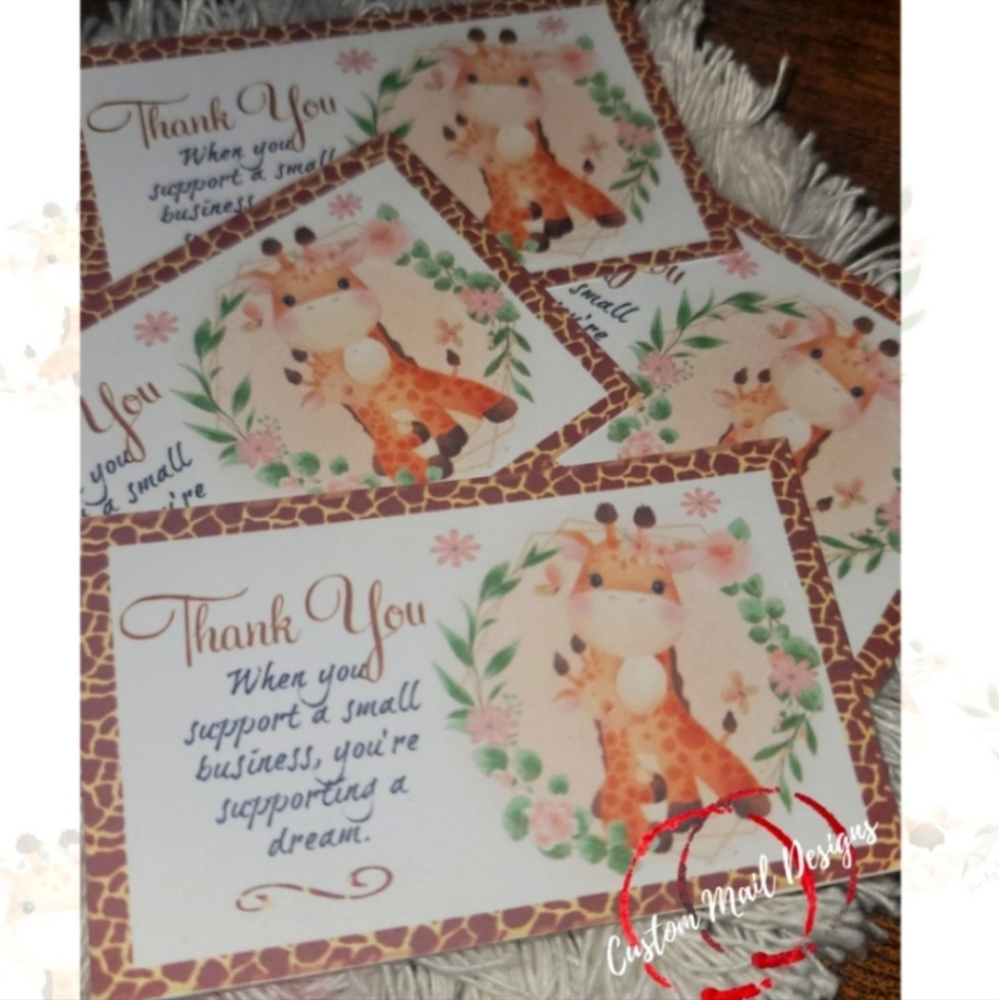 30 Ct thank you cards ( match up to any poly mailer )